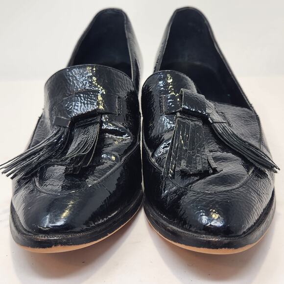 Rebecca Minkoff Womens Edie Black Patent Leather Loafers Size 7.5 M Block Heels - Picture 3 of 9